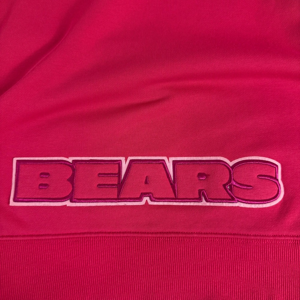 Chicago Bears‎ Pink Cropped Hoodie Sweatshirt Womens Size M Luxury Athletic - Picture 12 of 14